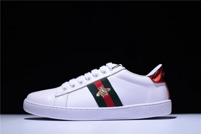 gu ace embroidered low-top sneaker white with bee